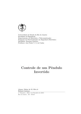 Vers&atilde;o final do trabalho de controle de um P&ecirc;ndulo Invertido