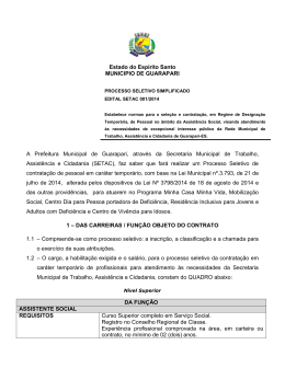 edital setac 001/2014 - processo seletivo