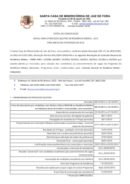 Processo Seletivo Resid&ecirc;ncia M&eacute;dica 2016