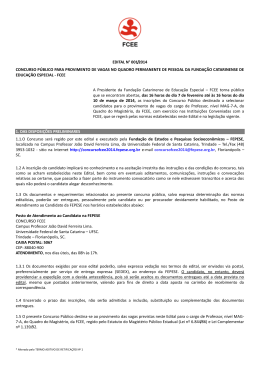 EDITAL Funda&ccedil;&atilde;o Catarinense de Educa&ccedil;&atilde;o