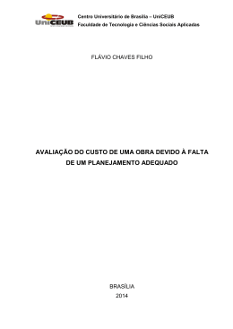 AVALIA&Ccedil;&Atilde;O DO CUSTO DE UMA OBRA DEVIDO &Agrave;
