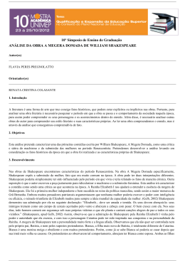 an&aacute;lise da obra &ldquo;a megera domada&rdquo; de william shakespeare