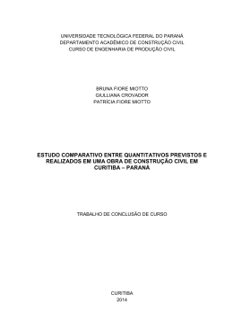estudo comparativo entre quantitativos previstos e