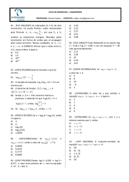 Logaritmos - lista I