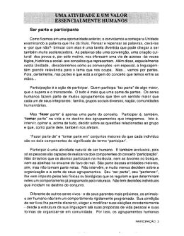 Uma atividade e um valor essencialmente humanos
