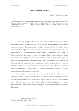 Sil&ecirc;ncio, sexo e verdade