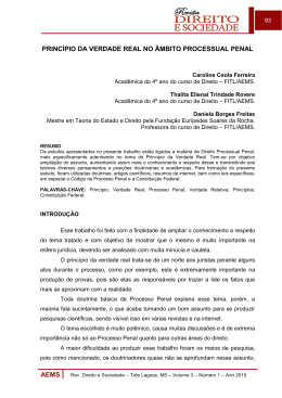 AEMS PRINC&Iacute;PIO DA VERDADE REAL NO &Acirc;MBITO PROCESSUAL