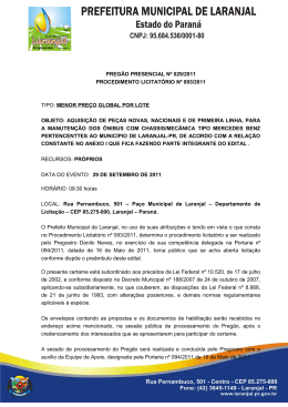 PREGÃO PRESENCIAL Nº 006/2009