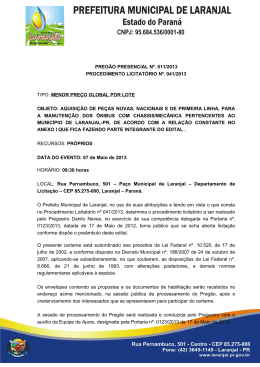 PREGÃO PRESENCIAL Nº 006/2009
