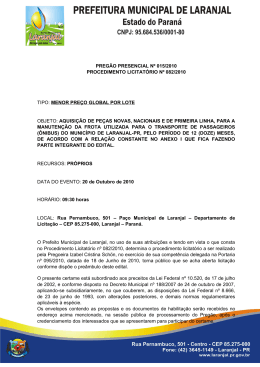 PREGÃO PRESENCIAL Nº 006/2009