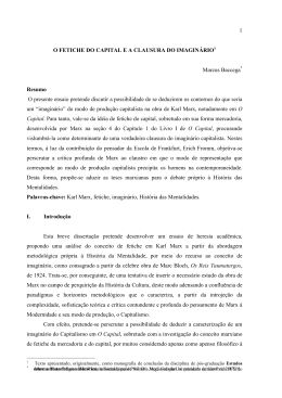 1 O FETICHE DO CAPITAL E A CLAUSURA DO