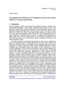 Investigating the Preference of Translators for Recurrent - trans-kom