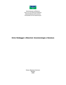 Entre Heidegger e Blanchot: fenomenologia e literatura
