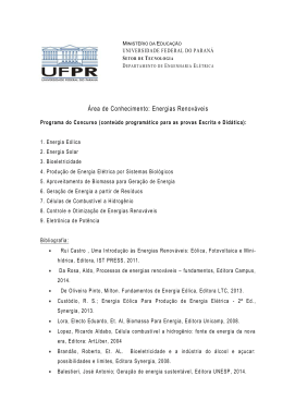 Programa de provas - Tecnologia – UFPR