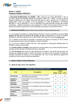 Edital Vestibular Solidario 2015.1