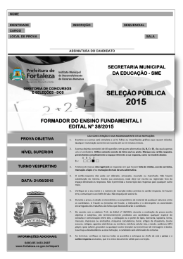 SELE&Ccedil;&Atilde;O P&Uacute;BLICA - Prefeitura Municipal de Fortaleza
