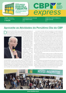CBP Express 3ª Edição - Congresso Brasileiro de Psiquiatria