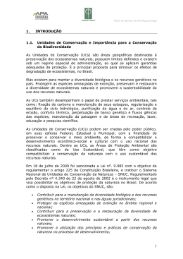 1. INTRODU&Ccedil;&Atilde;O 1.1. Unidades de Conserva&ccedil;&atilde;o e Import&acirc;ncia para