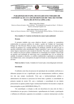 paradoxos do papel do estado em unidades de conserva&ccedil;&atilde;o