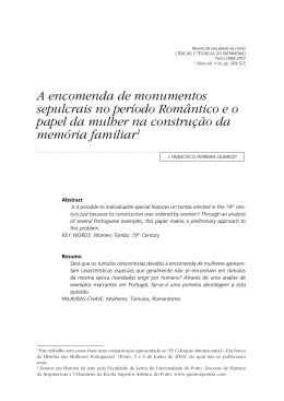 A encomenda de monumentos sepulcrais no per&iacute;odo Rom&acirc;ntico e o