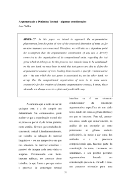 Argumenta&ccedil;&atilde;o e Din&acirc;mica Textual