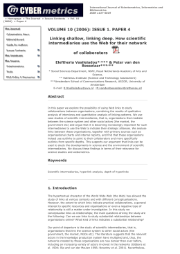 VOLUME 10 (2006): ISSUE 1. PAPER 4 Linking