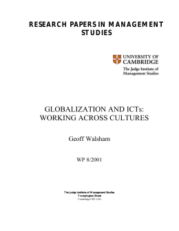 Globalization and ICTs: Working Across Cultures