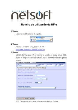 Roteiro de utiliza&ccedil;&atilde;o da NF-e