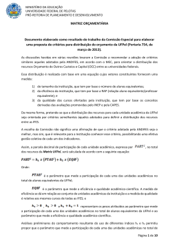 Proposta de crit&eacute;rios para distribui&ccedil;&atilde;o do or&ccedil;amento da UFPel