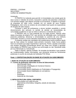 PROPAV &ndash; COCENAI RELAT&Oacute;RIO CURSO DE