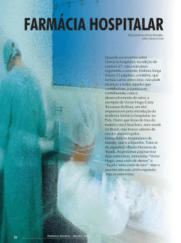 FARM&Aacute;CIA HOSPITALAR - Conselho Federal de Farm&aacute;cia