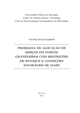 problema de aloca&cedil;c&tilde;ao de ber&cedil;cos em portos graneleiros com restri