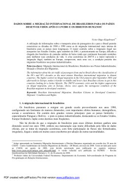 Victor Hugo Klagsbraunn - Dados sobre a migra&ccedil;&atilde;o