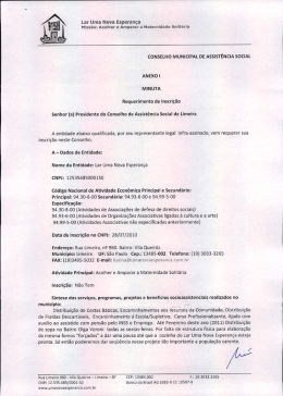 do documento - Lar "Uma Nova Esperança"