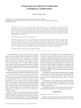 Unxiini, uma nova tribo de Cerambycinae (Coleoptera