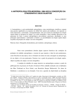 A ANTROPOLOGIA P&Oacute;S-MODERNA: UMA NOVA