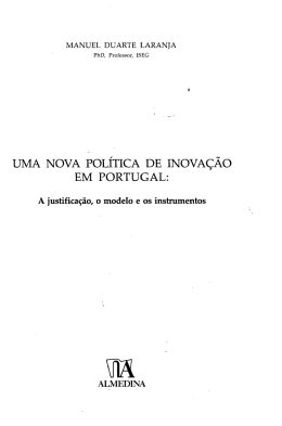 UMA NOVA POLÍTICA DE INOVAÇÃO EM PORTUGAL:
