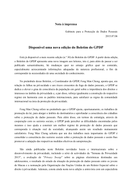 Dispon&iacute;vel uma nova edi&ccedil;&atilde;o do Boletim do GPDP