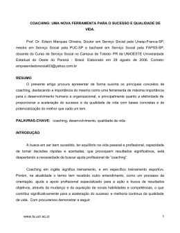 www.ts.ucr.ac.cr 1 COACHING: UMA NOVA FERRAMENTA PARA O