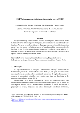 CQPWeb: uma nova plataforma de pesquisa para o CRPC Amália