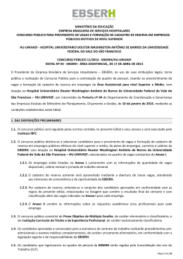 Edital n&ordm; 03 - EBSERH - HU-UNIVASF