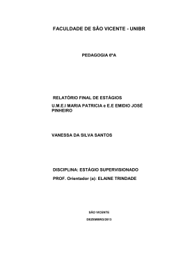 108208 &ndash; Vanessa da Silva Santos &ndash; Pedagogia