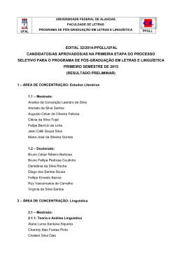 edital 32/2014-ppgll/ufal candidatos/as aprovados/as na primeira
