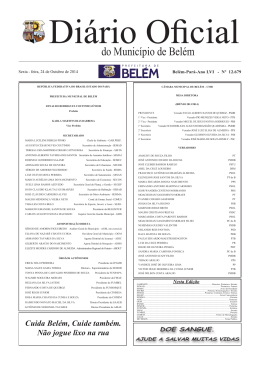 do Munic&iacute;pio de Bel&eacute;m