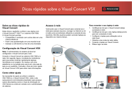 Dicas rápidas sobre o Visual Concert VSX