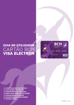 1. O Guia do Cart&atilde;o Visa Electron 2. O seu Cart&atilde;o Visa
