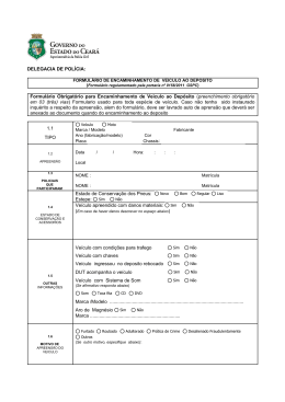 Formul&aacute;rio para encaminhamento de ve&iacute;culo ao