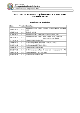 Dicion&aacute;rio XML do Selo Digital