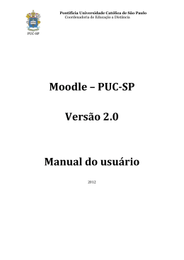 Moodle – PUC-SP Versão 2.0 Manual do usuário - Moodle-Mais