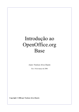 Introdu&ccedil;&atilde;o ao OpenOffice.org Base